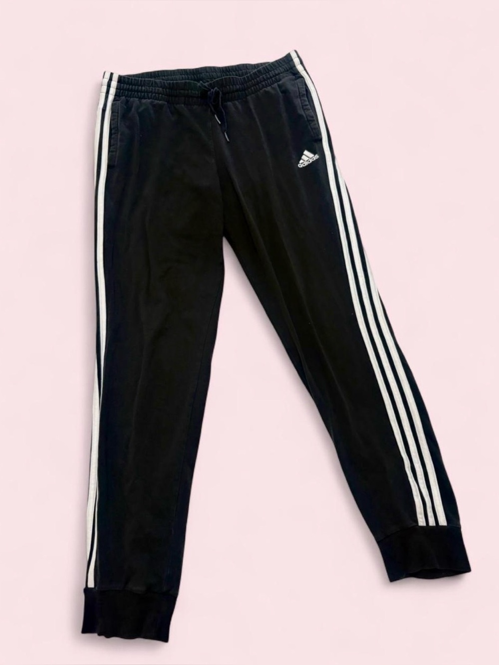 black stripe adidas joggers